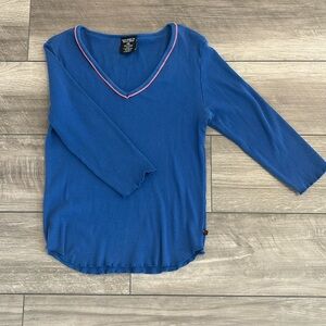 Women’s vintage polo Ralph Lauren half long sleeve V-neck shirt size large